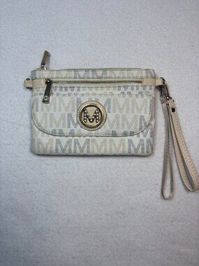 MKF Collection Mia K Laura Wristlet Crossbody Clutch Bag Cream M Signature Chic